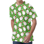 Cartoon Santa Claus Pattern Print Men's Velvet T-Shirt