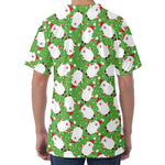 Cartoon Santa Claus Pattern Print Men's Velvet T-Shirt