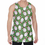 Cartoon Santa Claus Pattern Print Men's Velvet Tank Top