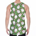 Cartoon Santa Claus Pattern Print Men's Velvet Tank Top