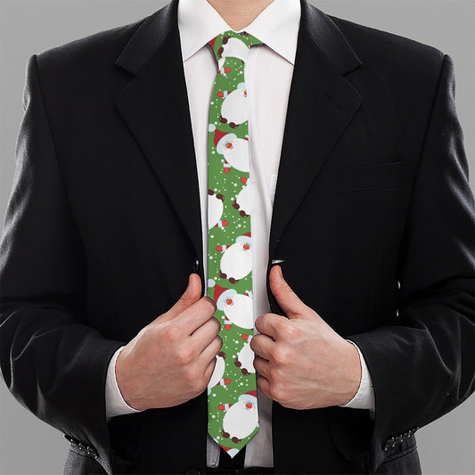Cartoon Santa Claus Pattern Print Necktie