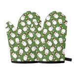 Cartoon Santa Claus Pattern Print Oven Mitts