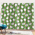 Cartoon Santa Claus Pattern Print Pencil Pleat Curtains