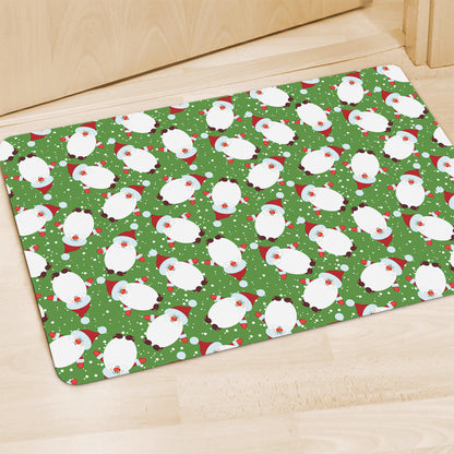 Cartoon Santa Claus Pattern Print Polyester Doormat