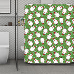Cartoon Santa Claus Pattern Print Polyester Shower Curtain
