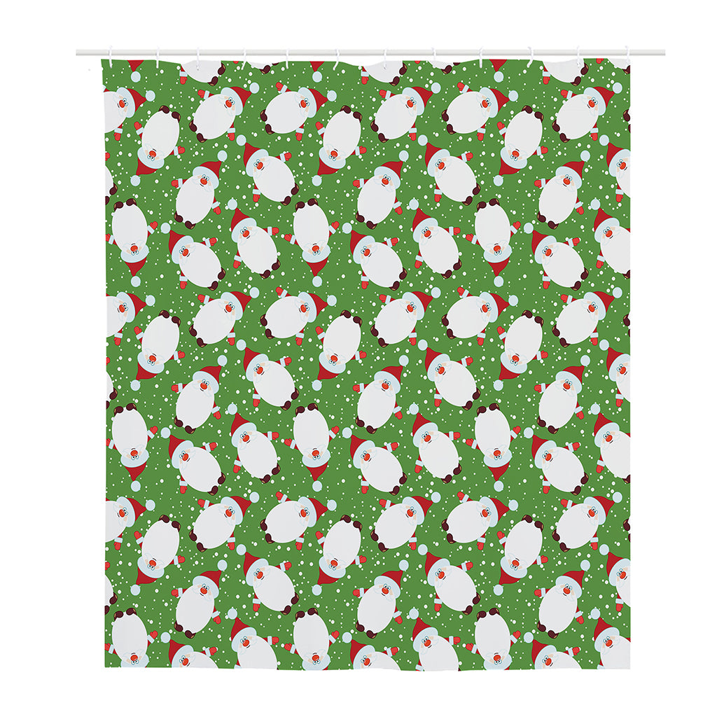 Cartoon Santa Claus Pattern Print Polyester Shower Curtain