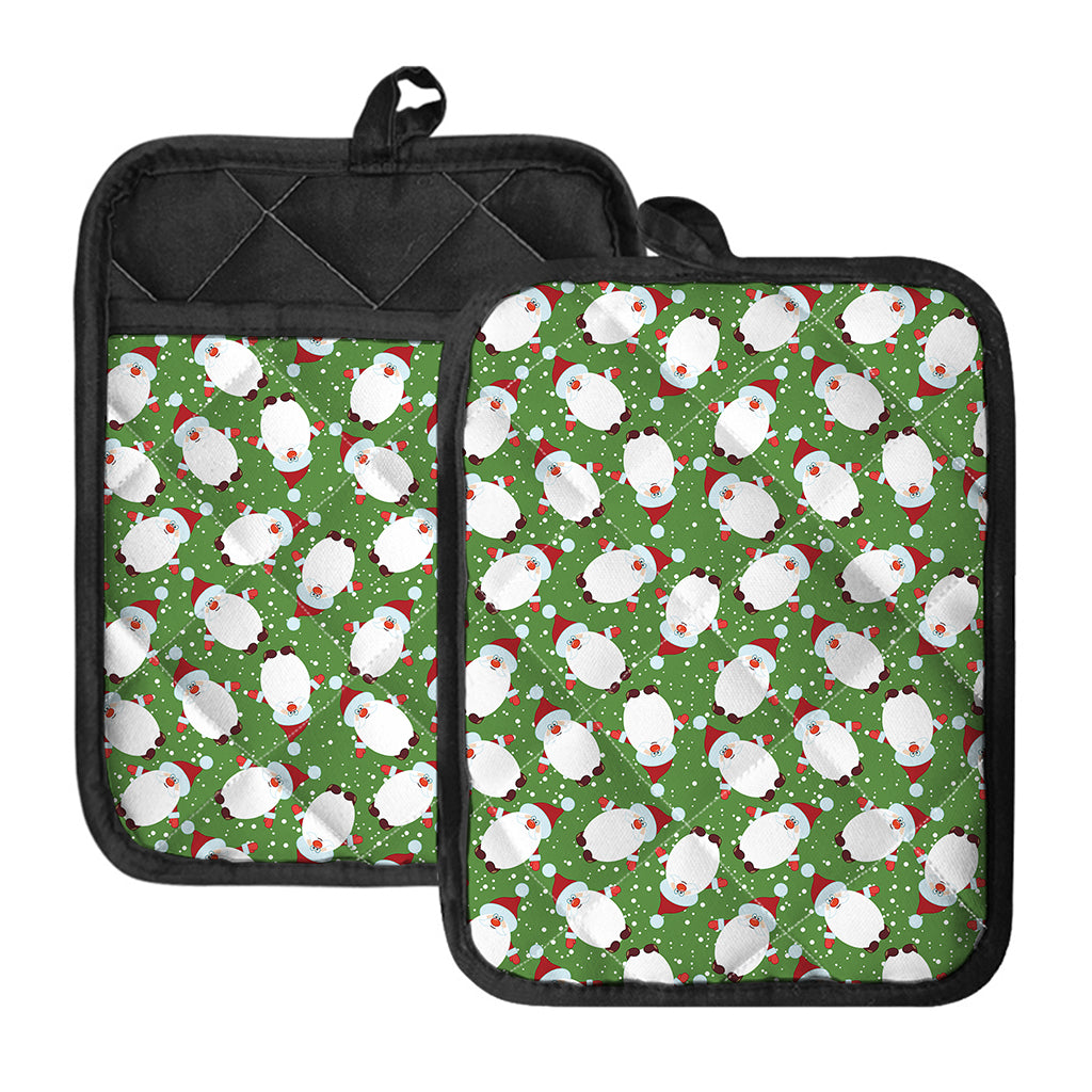Cartoon Santa Claus Pattern Print Pot Holders With Pocket
