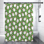 Cartoon Santa Claus Pattern Print Premium Shower Curtain