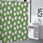 Cartoon Santa Claus Pattern Print Premium Shower Curtain