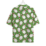 Cartoon Santa Claus Pattern Print Rayon Hawaiian Shirt