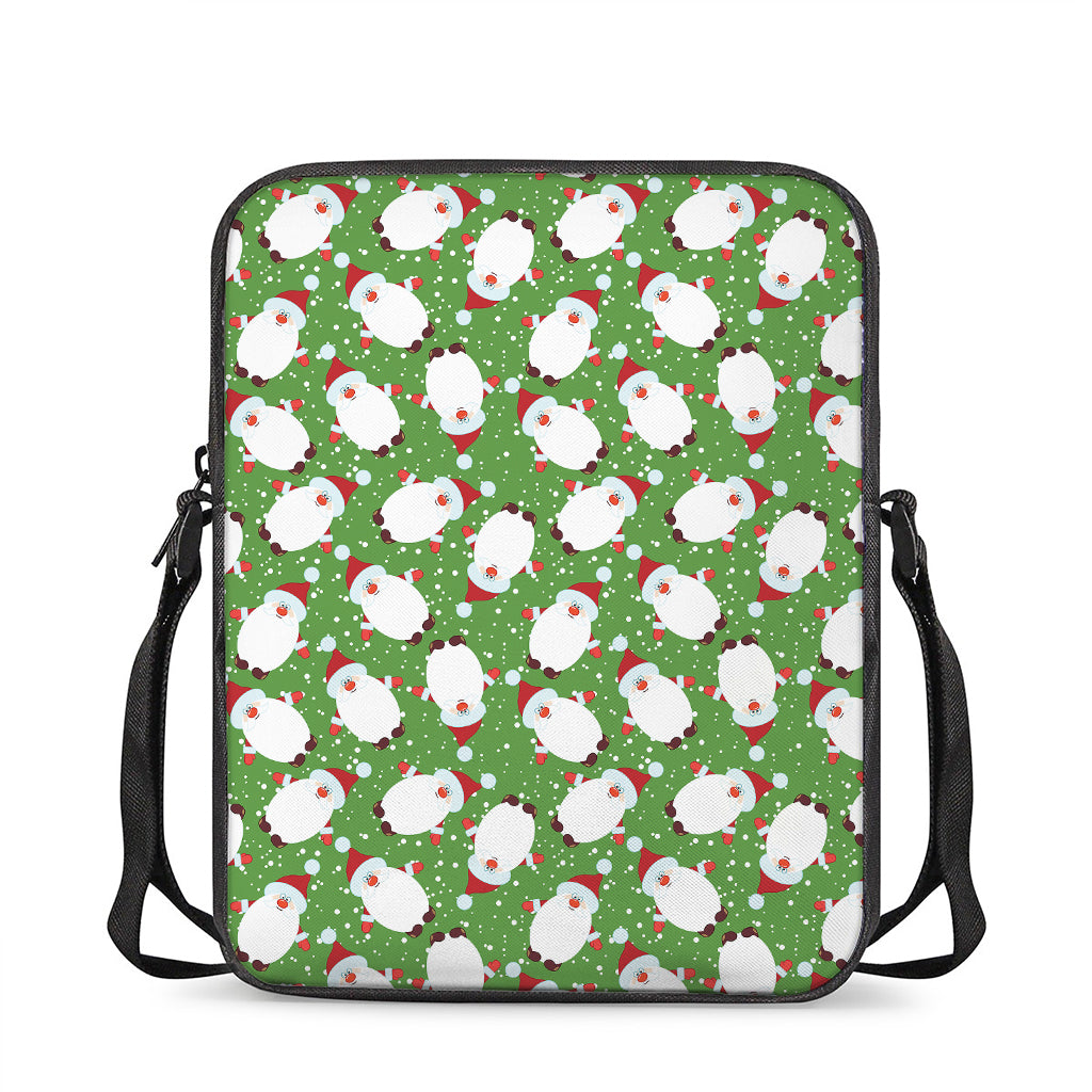 Cartoon Santa Claus Pattern Print Rectangular Crossbody Bag