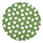 Cartoon Santa Claus Pattern Print Round Blanket