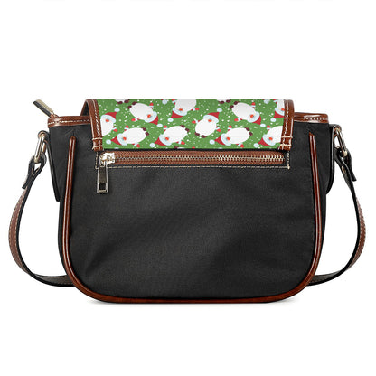 Cartoon Santa Claus Pattern Print Saddle Bag