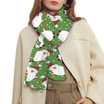 Cartoon Santa Claus Pattern Print Scarf