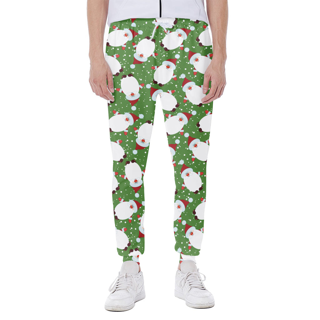 Cartoon Santa Claus Pattern Print Scuba Joggers