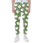 Cartoon Santa Claus Pattern Print Scuba Joggers