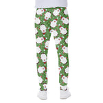 Cartoon Santa Claus Pattern Print Scuba Joggers