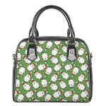 Cartoon Santa Claus Pattern Print Shoulder Handbag