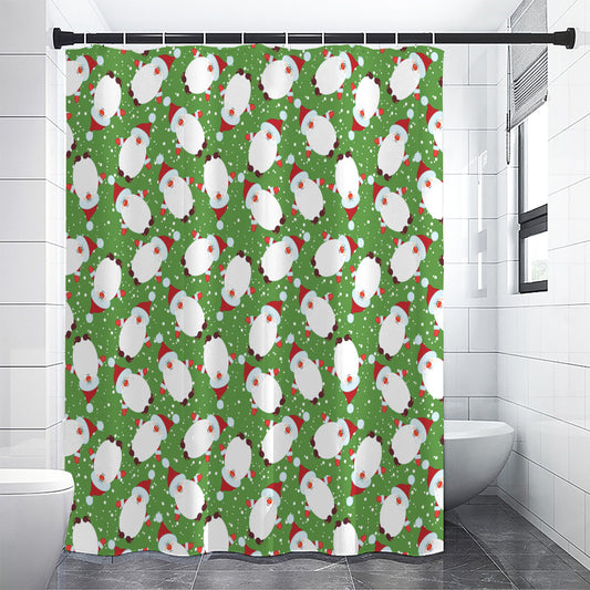 Cartoon Santa Claus Pattern Print Shower Curtain