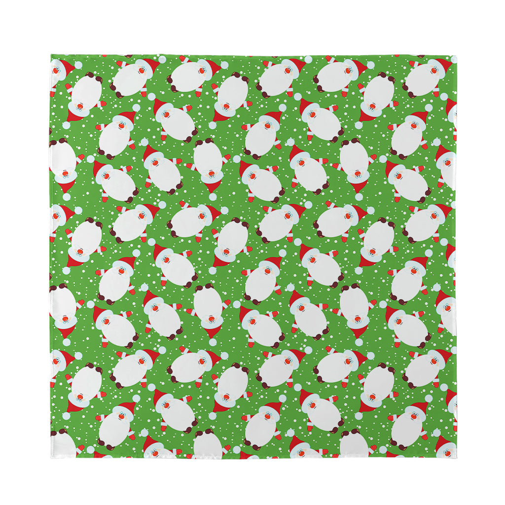 Cartoon Santa Claus Pattern Print Silk Bandana