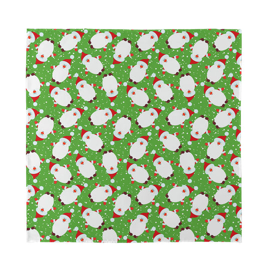 Cartoon Santa Claus Pattern Print Silk Bandana