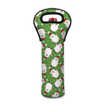 Cartoon Santa Claus Pattern Print Single Neoprene Wine Tote