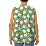 Cartoon Santa Claus Pattern Print Sleeveless Baseball Jersey