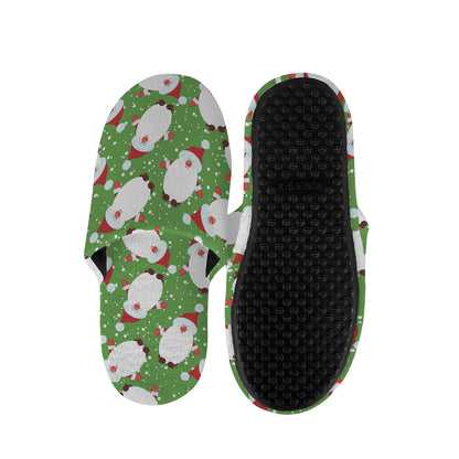Cartoon Santa Claus Pattern Print Slippers