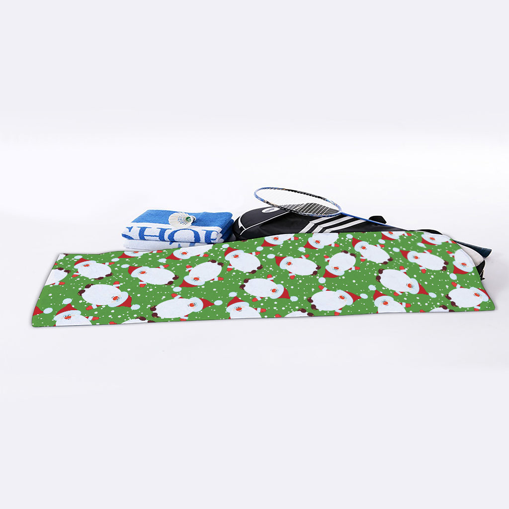 Cartoon Santa Claus Pattern Print Sports Towel