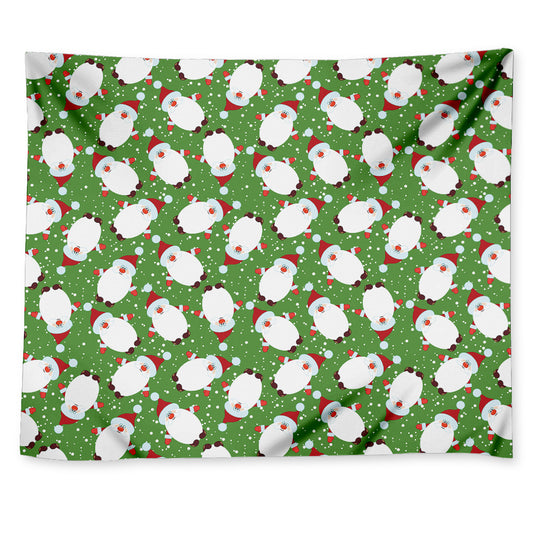 Cartoon Santa Claus Pattern Print Tapestry