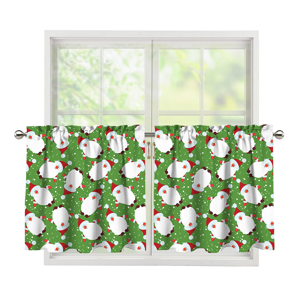 Cartoon Santa Claus Pattern Print Tier Curtains