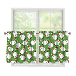Cartoon Santa Claus Pattern Print Tier Curtains