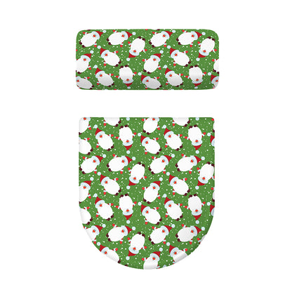 Cartoon Santa Claus Pattern Print Toilet Lid And Tank Cover Set