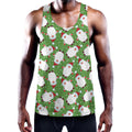 Cartoon Santa Claus Pattern Print Men's Workout Tank Top