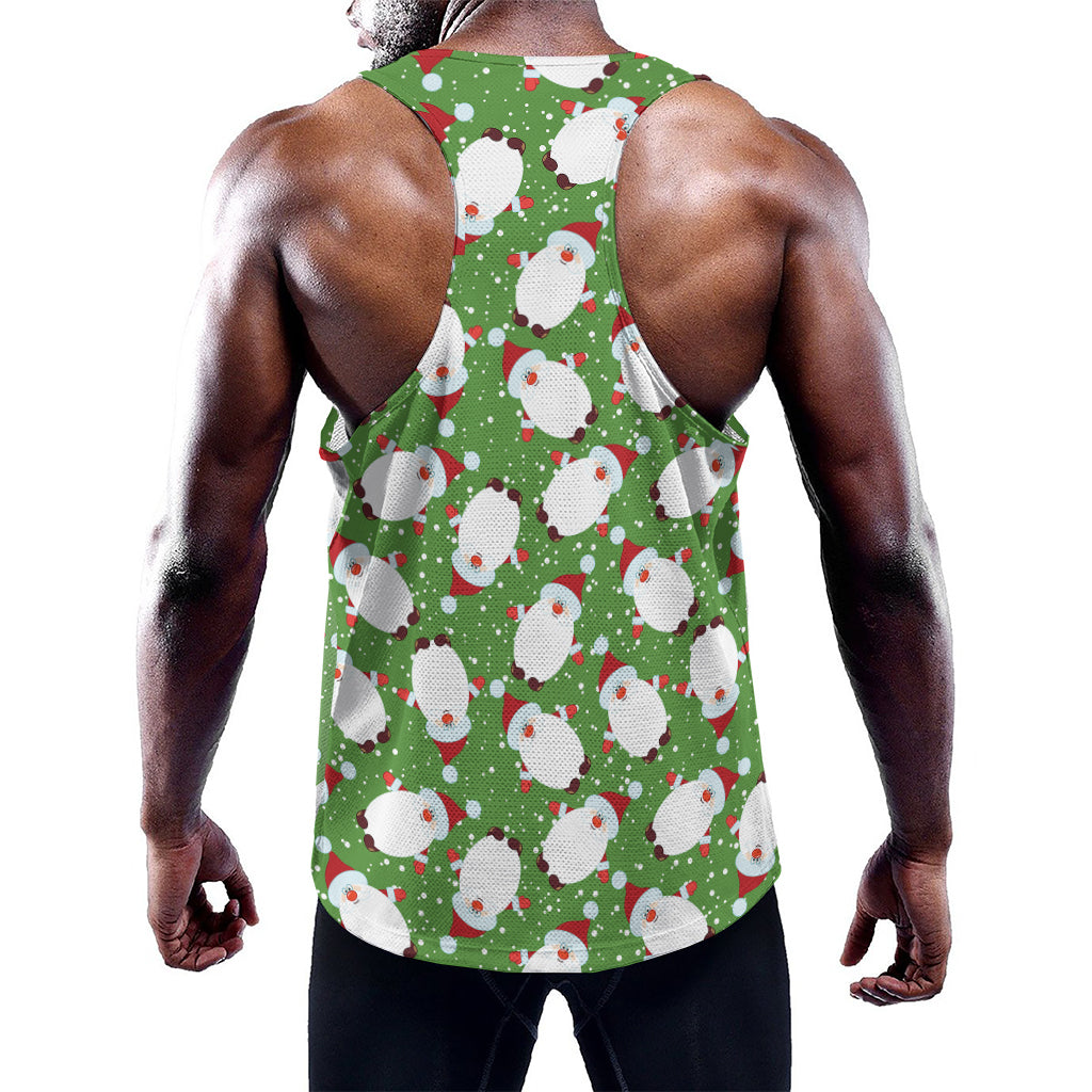Cartoon Santa Claus Pattern Print Training Tank Top