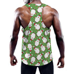 Cartoon Santa Claus Pattern Print Training Tank Top