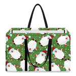Cartoon Santa Claus Pattern Print Utility Tote Bag