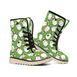 Cartoon Santa Claus Pattern Print Winter Boots