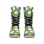 Cartoon Santa Claus Pattern Print Winter Boots