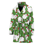 Cartoon Santa Claus Pattern Print Women's Bathrobe