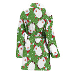 Cartoon Santa Claus Pattern Print Women's Bathrobe
