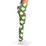 Cartoon Santa Claus Pattern Print Women's Leggings