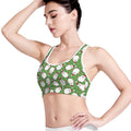 Cartoon Santa Claus Pattern Print Women's Sports Bra