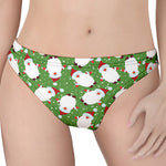 Cartoon Santa Claus Pattern Print Women's Thong