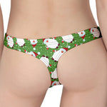 Cartoon Santa Claus Pattern Print Women's Thong