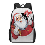 Cartoon Santa Claus Print 17 Inch Backpack