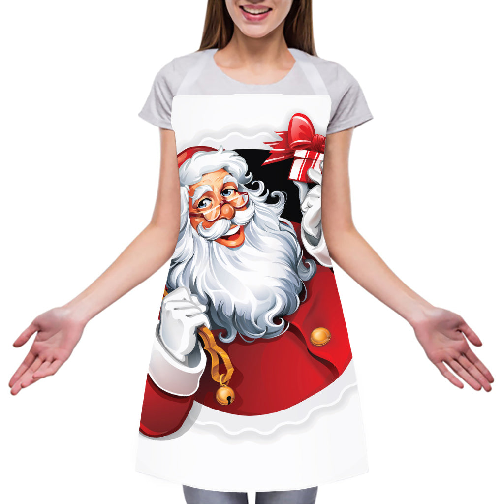 Cartoon Santa Claus Print Adjustable Apron