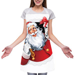 Cartoon Santa Claus Print Adjustable Apron