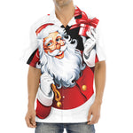 Cartoon Santa Claus Print Aloha Shirt