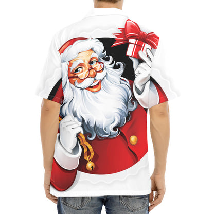 Cartoon Santa Claus Print Aloha Shirt